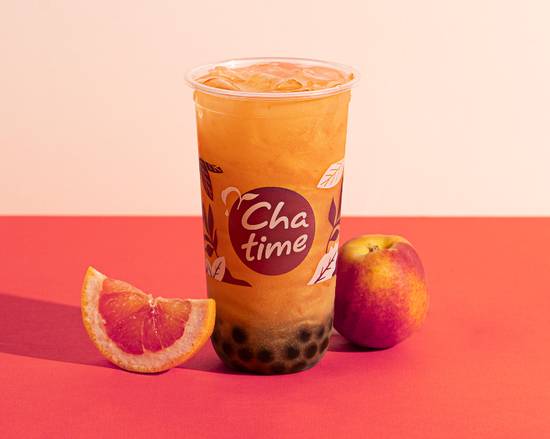 Peach Grapefruit Shimmer Boba