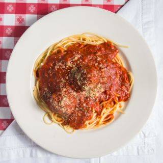 Spaghetti + Meatballs or Sausage