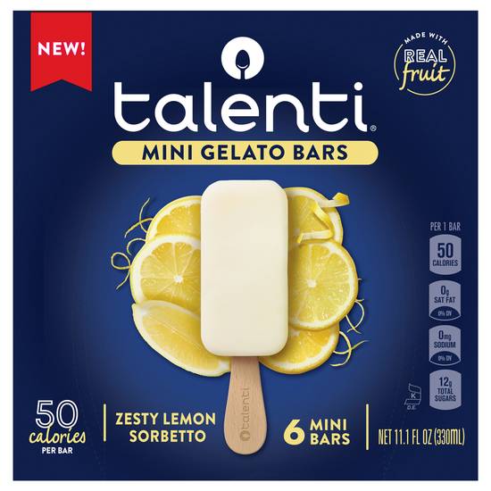 Talenti Mini Sorbetto Fruit Bars Zesty (lemon)