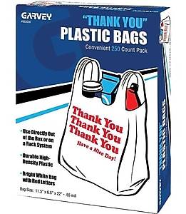 Garvey 22 x 11.5 x 6 Plastic Shopping Bags, White, 250/Box (063036)