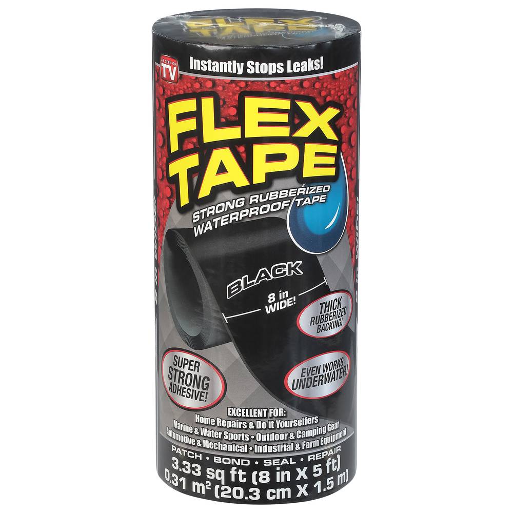 Flex Seal Flex Tape Black 8 in X 5 ft Rubberized Waterproof Tape