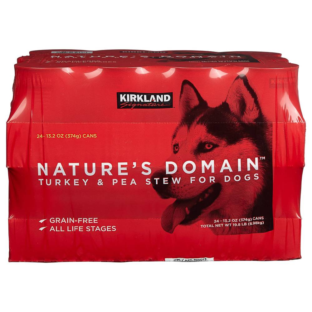 Kirkland Signature Nature's Domain Canned Dog Food, Turkey & Pea Stew, 13.2 oz, 24-count