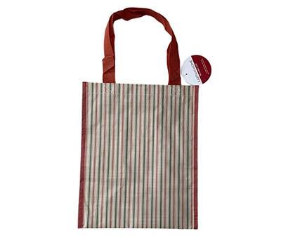Red & White Stripe Reusable Small Tote Bag