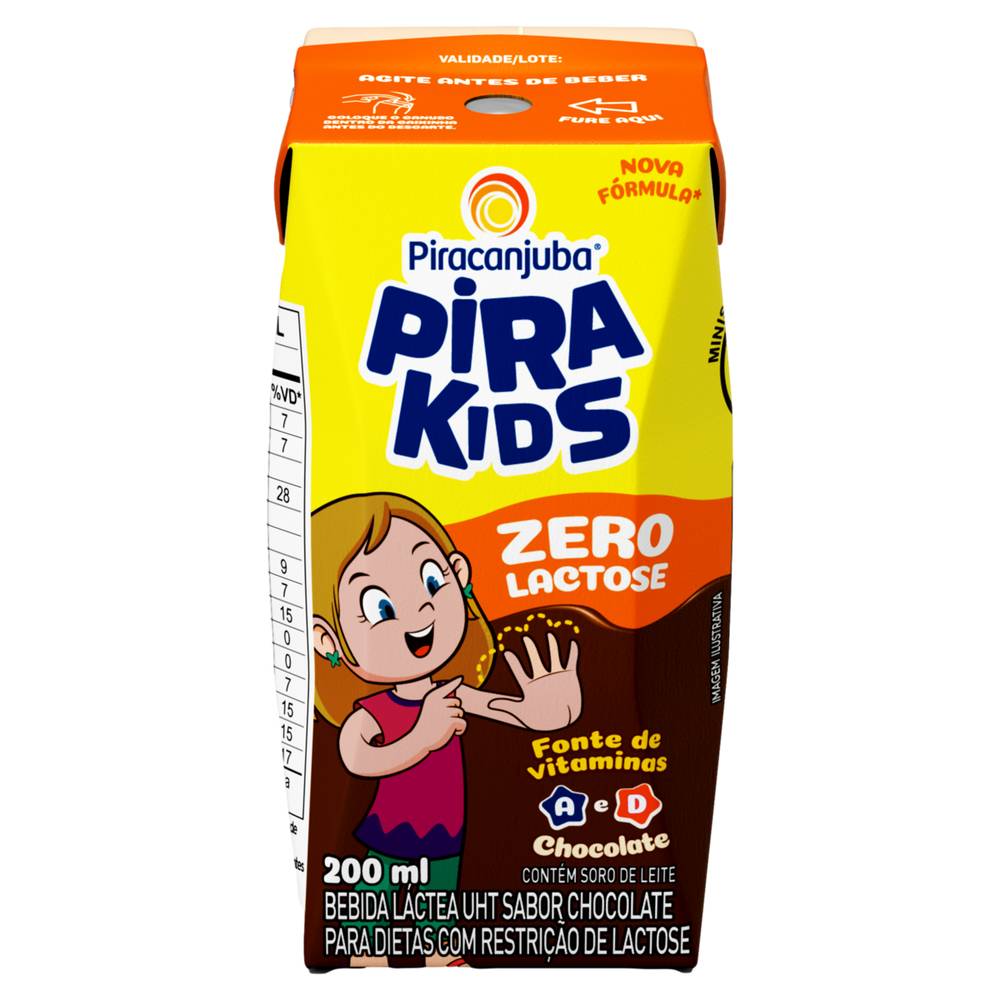 Piracanjuba achocolatado zero lactose pirakids (200 ml)