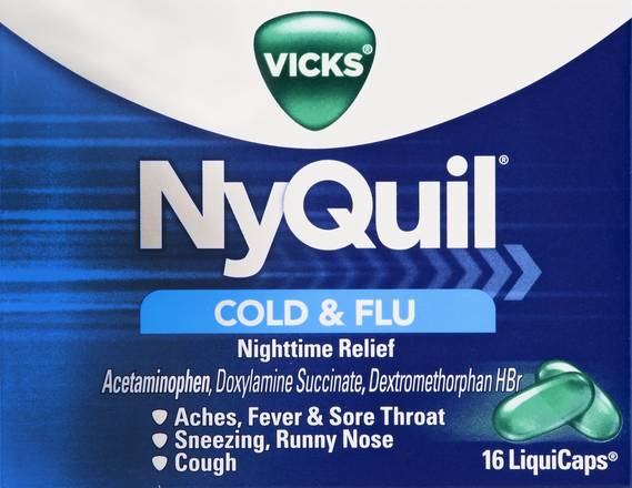 Vicks Nyquil Cough Cold & Flu Nighttime Relief (16 ct)