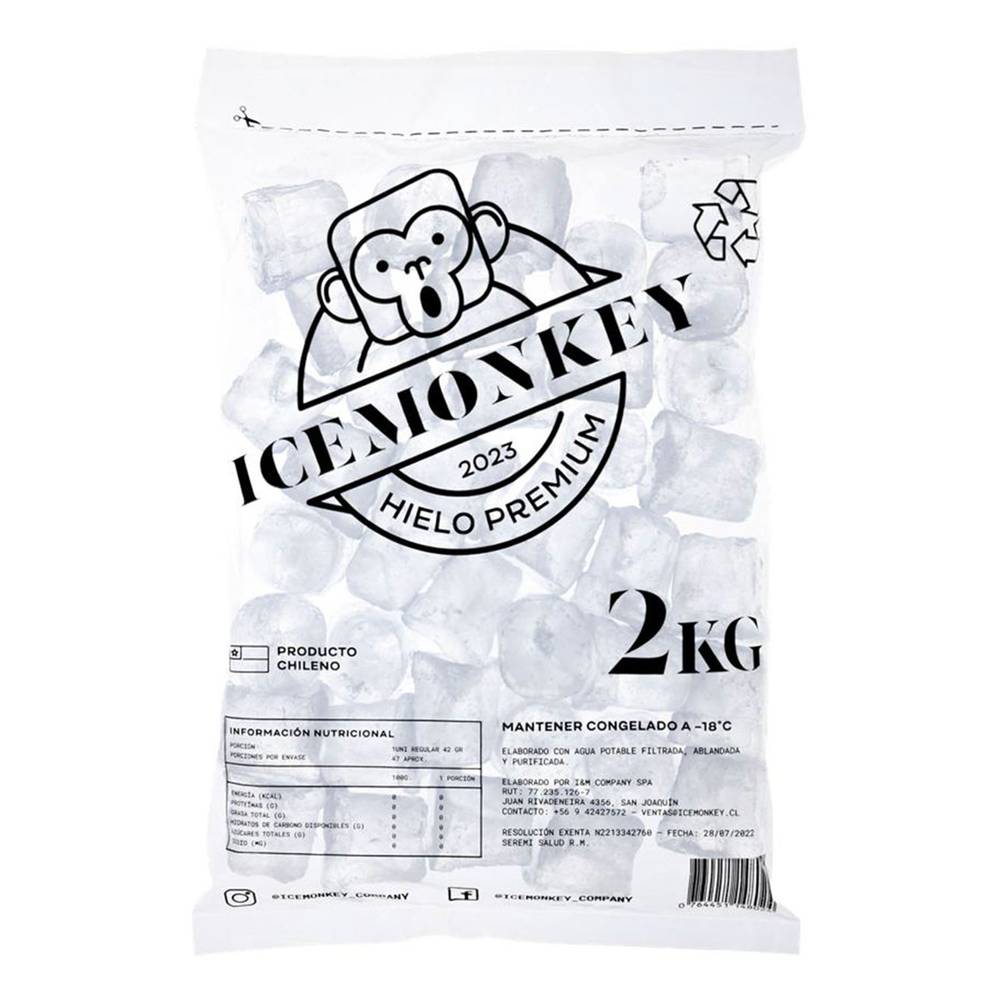 Ice monkey hielo (bolsa 2 kg)