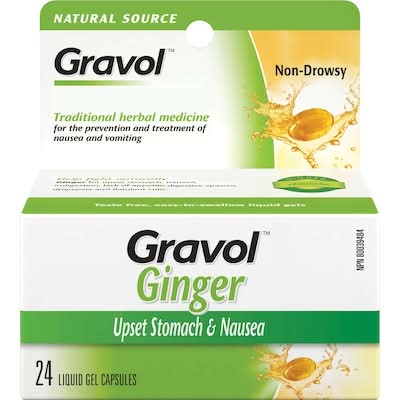 Gravol soulagement des nausées et maux d'estomac capsules en gel liquide - nausea and upset stomach relief liquid gel capsules (24 unités) (gingembre)