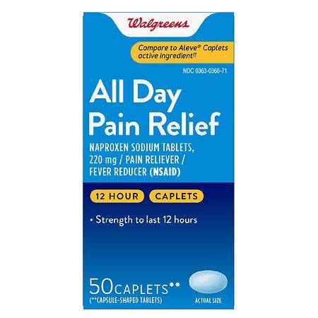 Walgreens All Day Pain Relief 220 mg Naproxen Sodium Caplets (50 ct)