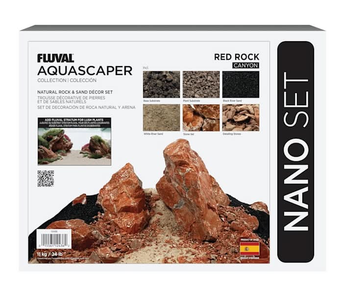 Fluval Nano Aquascaper Natural Rock & Sand Decor Set, 24 lbs., Red Rock Canyon