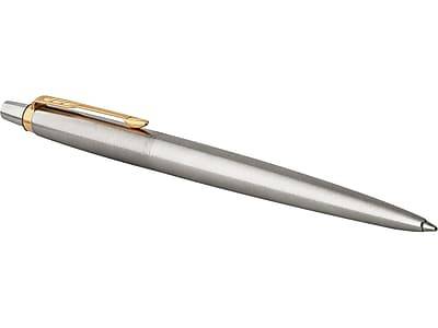 Parker Medium Point 0.7 mm Blue Ink Silver/Gold Tone Barrel Jotter Ballpoint Pen