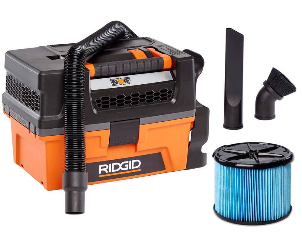 Ridgid 3 Gal. 5.0 Peak Hp Nxt Shop Vacuum Wet Dry Vac With Fine Dust Filter, Expandable Hose And Accessory Attachments Hd0300
