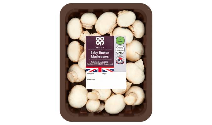 Co-op British Baby Button Mushrooms 150g