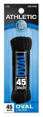 Shoe Gear Oval Athletic Shoe Laces - Black 45"
