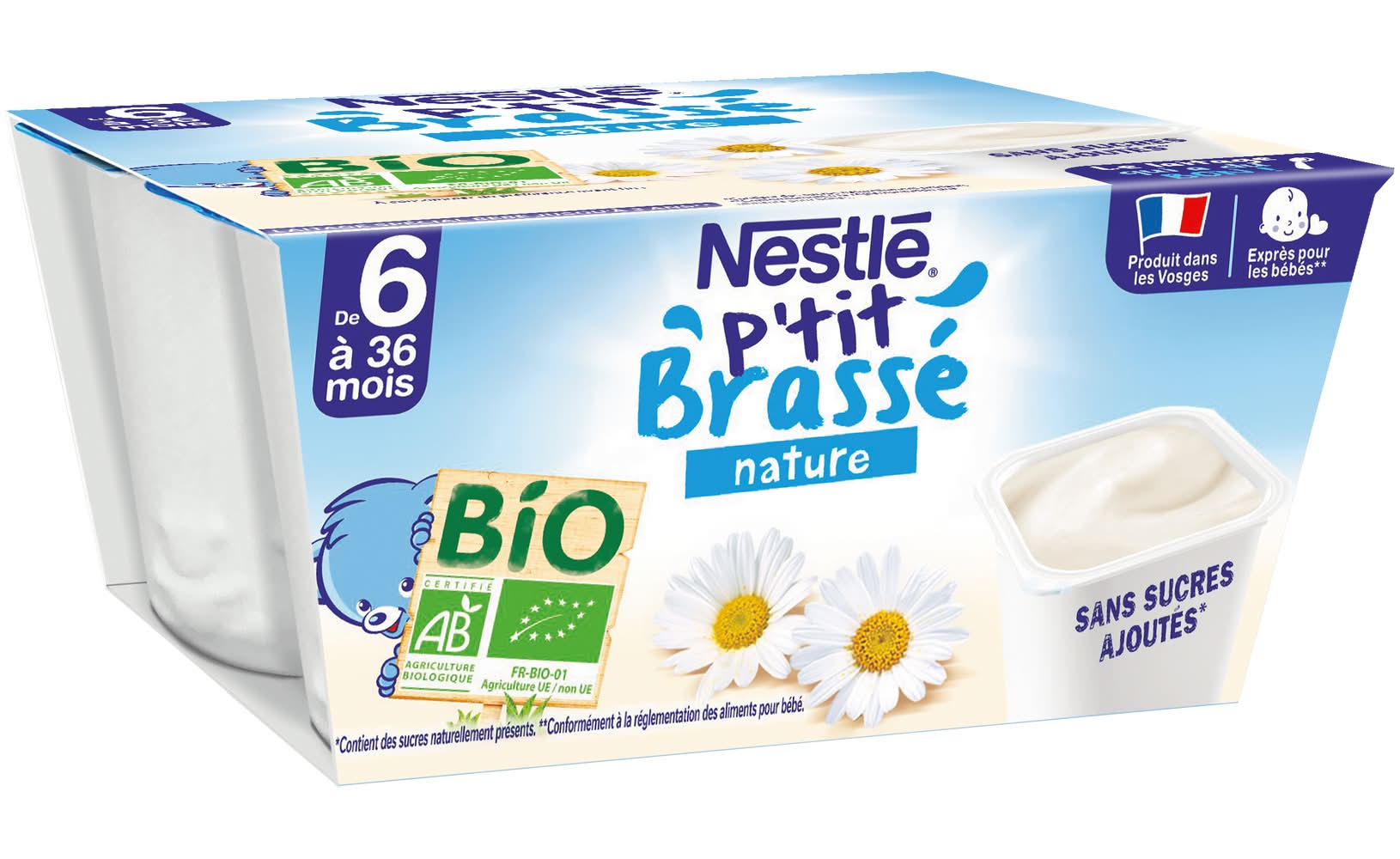 Nestlé - P'tit brasse bio nature dès 6 mois (360g)
