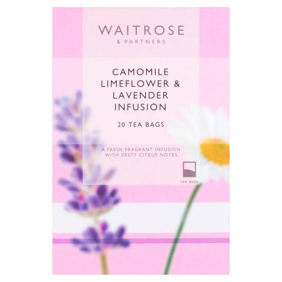 Waitrose Camomile Limeflower & Lavender Infusion Tea Bags (20 ct, 30 g)