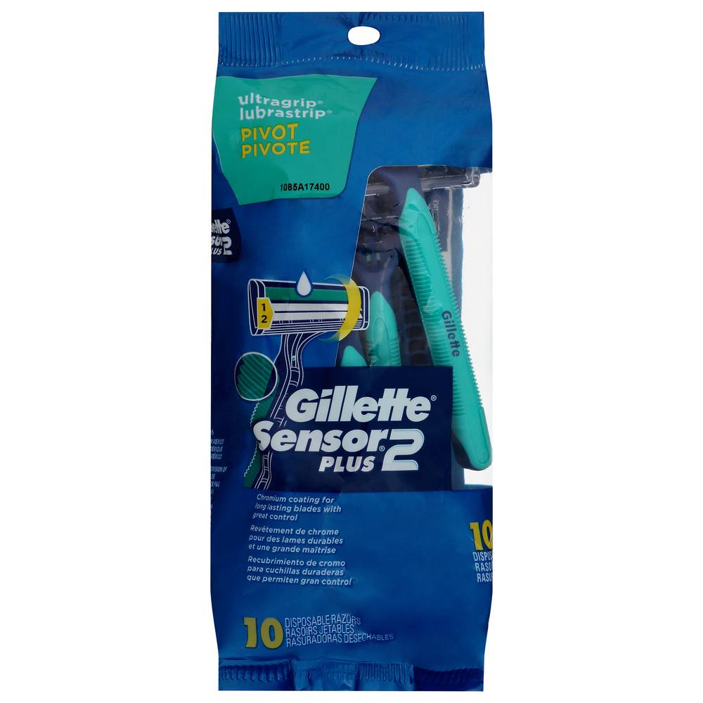 Gillette Sensor2 Plus Men’s Disposable Razors (10 ct)