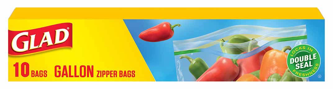 Glad Zipper Food Storage Plastic Bags - Gallon - 13 Count