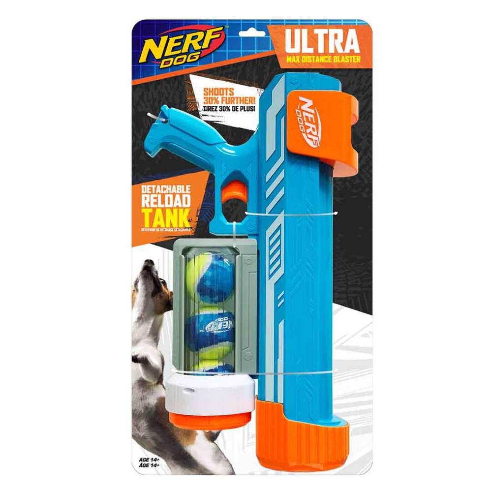 Nerf Dog Ultra Max Distance Tennis Ball Blaster Dog Toy (blue)