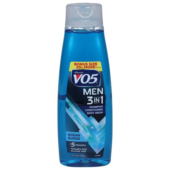 Alberto Vo5 Men 3 in 1 Ocean Surge Shampoo Conditioner Body Wash