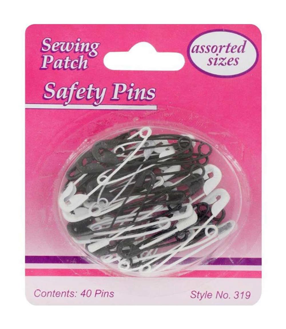 Sewing Patch Assorted Sizes Safety Pins 40 Ct