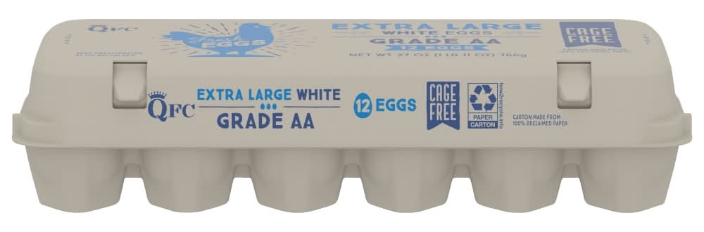 QFC Cage-Free Grade Aa Eggs, XL, White (12 ct)