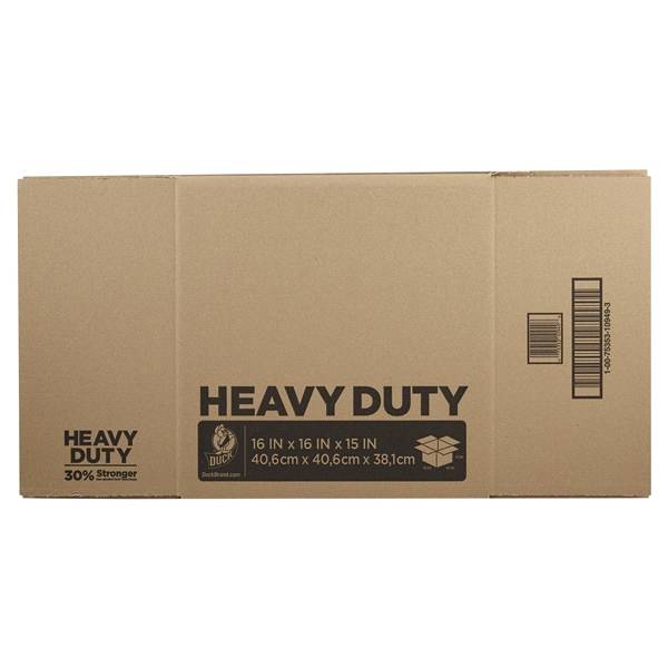 Duck Heavy-Duty Moving/Storage Boxes, 16''L X 16''w X 15''h (brown)