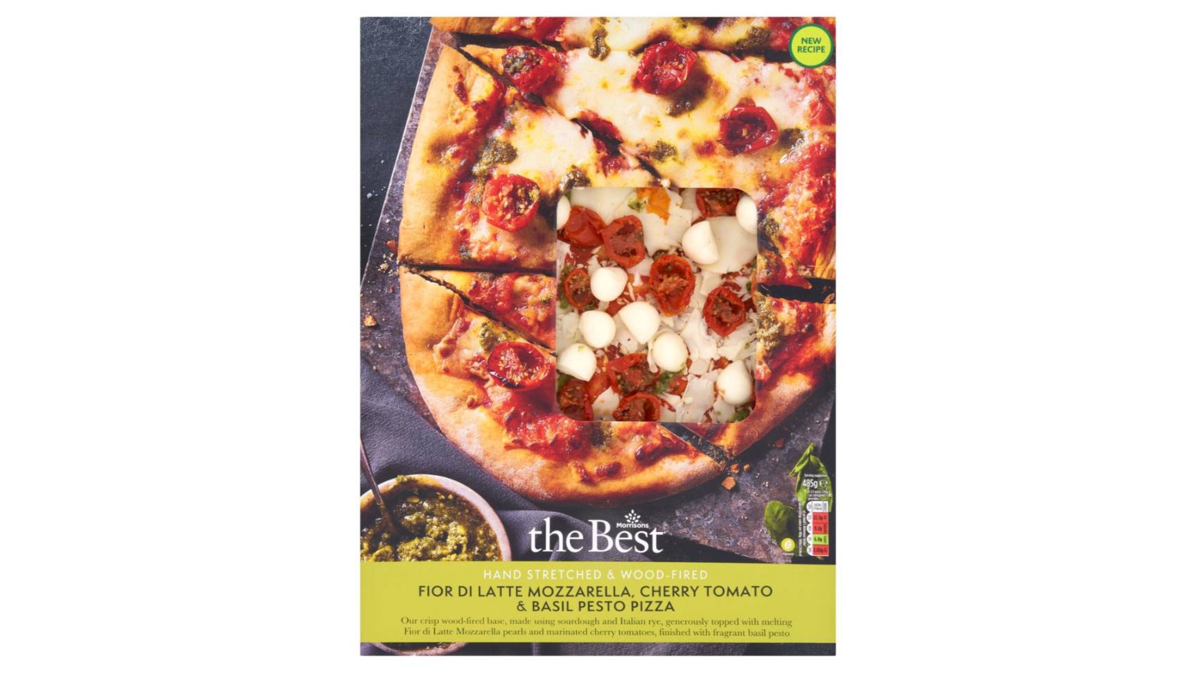 Morrisons the Best Fior Di Latte Mozzarella, Cherry Tomato & Basil Pesto Pizza