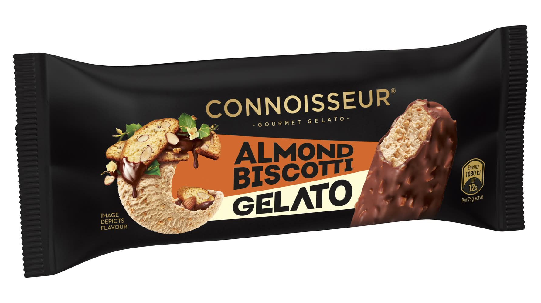 Connoisseur Gourmet Gelato Dessert Bars, Almond Biscotti (90mL)
