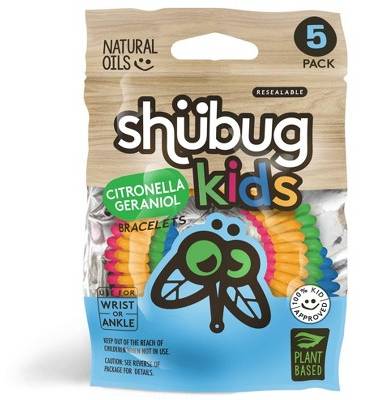 Shubug Kids Insect Repellent Citronella Bracelet, Multi (5 ct)