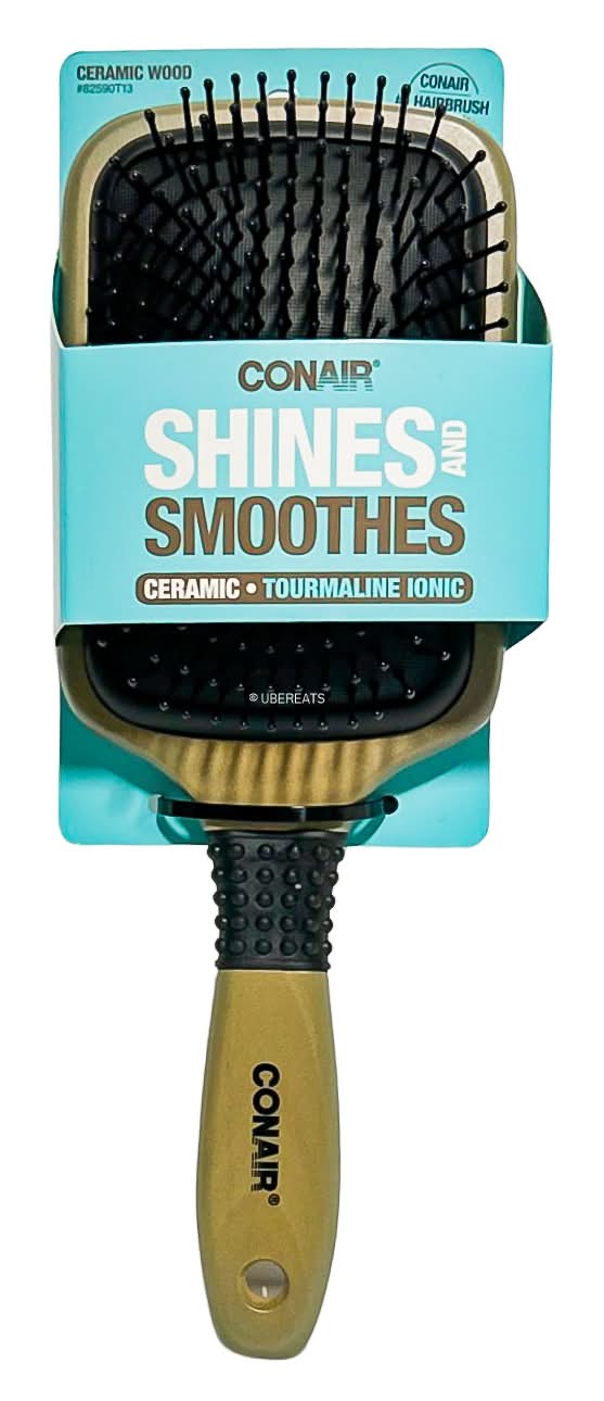 Conair Shines & Smoothes Ceramic Wood Paddle Hair Brush