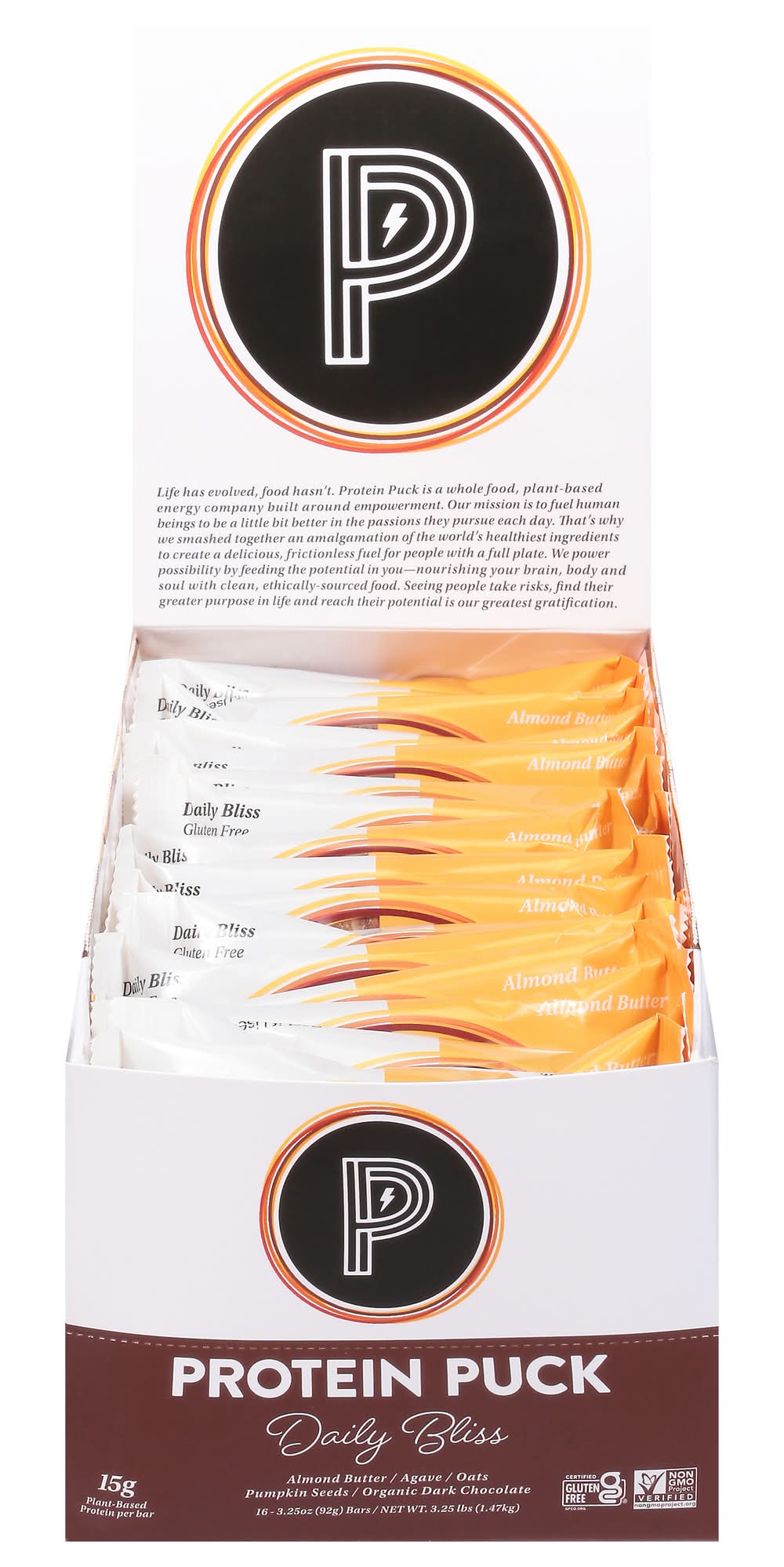 Protein Puck Daily Bliss Bars, Daily Bliss (3.25 lbs, 16 ct)
