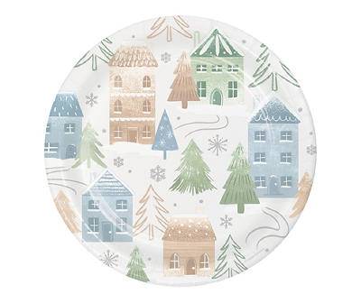 Winter Houses & Trees Paper Dinner Plates, 20-Count