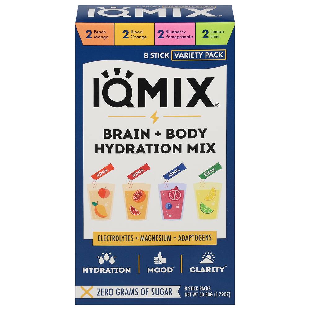 Iqmix Brain + Body Hydration Mix Variety pack (assorted) (8 ct, 0.2 oz)