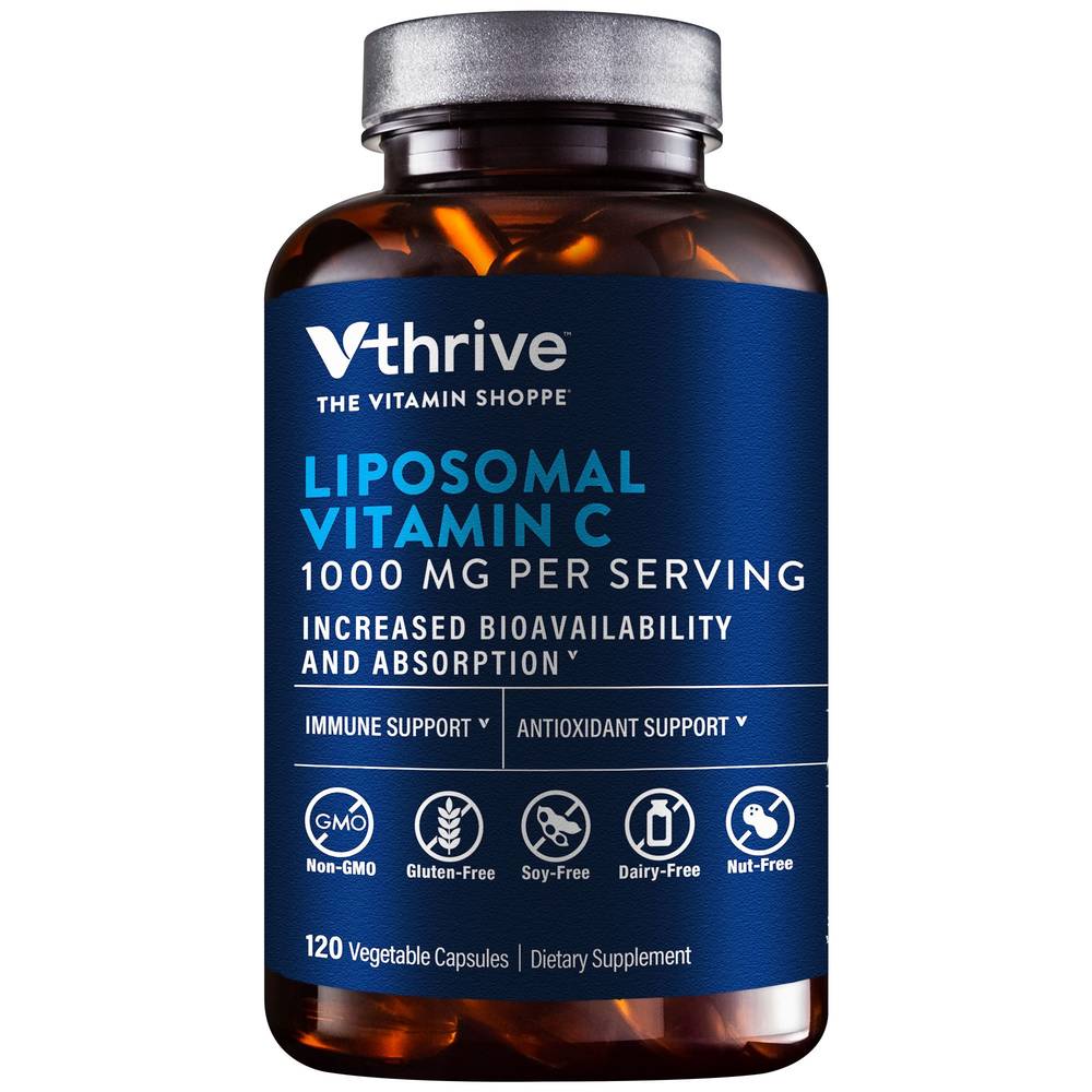 Liposomal Vitamin C For Immune Support - Increased Bioavailability & Absorption - 1,000 Mg (120 Vegetarian Capsules)