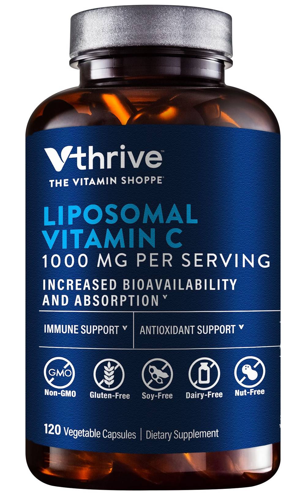 Liposomal Vitamin C For Immune Support - Increased Bioavailability & Absorption - 1,000 Mg (120 Vegetarian Capsules)