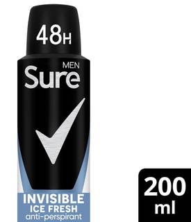 Sure Men Anti-Perspirant Aerosol Invisible Ice Fresh 200ml
