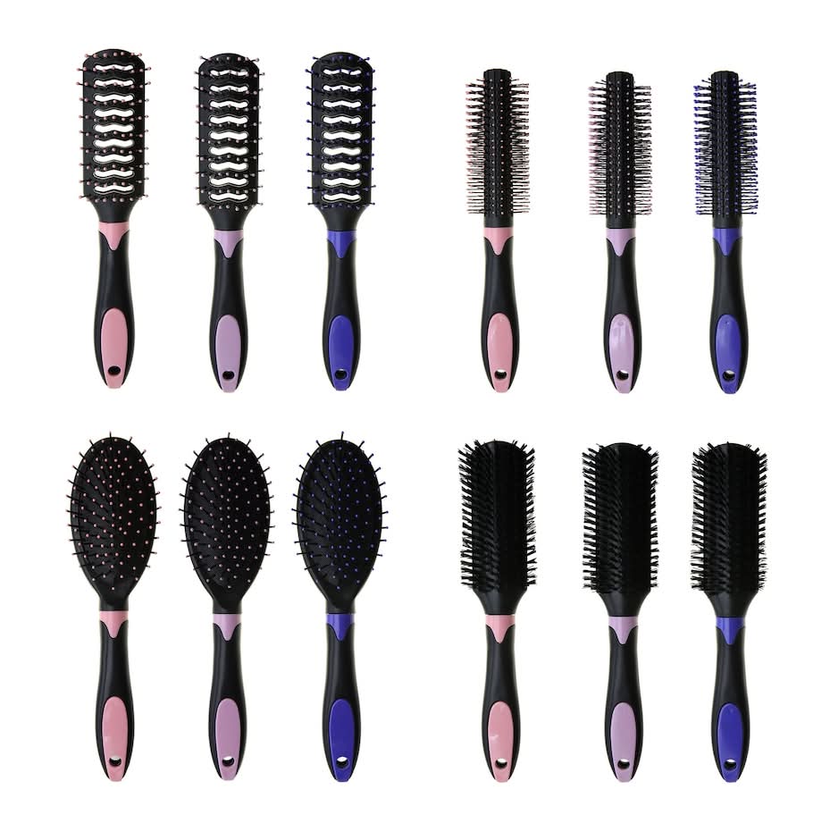 Basic Solutions Colorful Plastic Hair Brushes