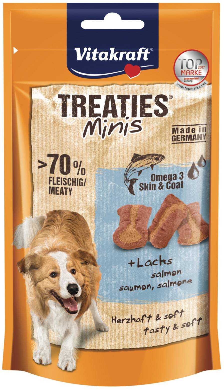 Vitakraft - Treaties minis saumon + omega 3 aliment pour chien