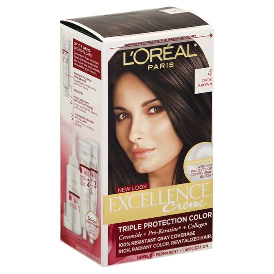 L'oréal Paris Excellence Creme Dark Brown 4 Permanent Haircolor