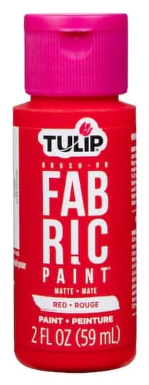 Tulip Matte Brush on Fabric Paint, Red (2 fl oz)
