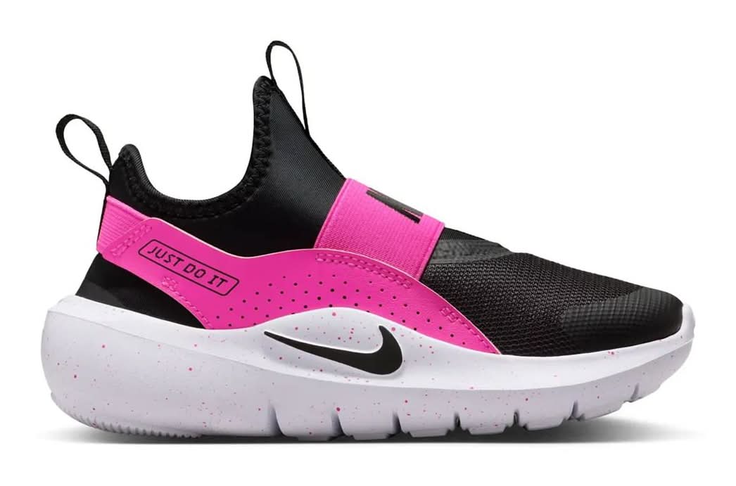 Nike Flex Runner 4 Slip-On Sneaker - Kids' (Black/Pink Medium - 11 Youth)