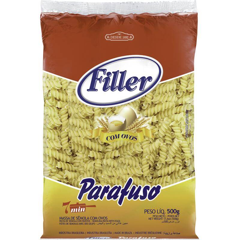 Filler massa de sêmola com ovos parafuso (500g)