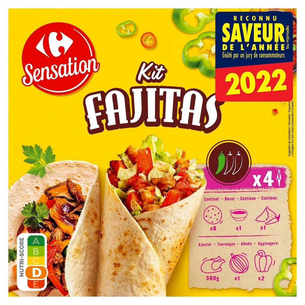 Kit Fajitas CARREFOUR SENSATION - la boite de 505g