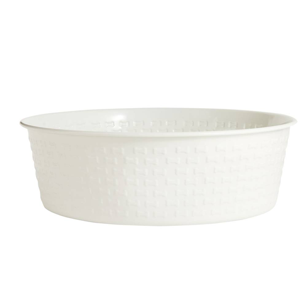 Top Paw® Stainless Steel Cream Embossed Bone Dog Bowl (Color: Cream, Size: 4 Cup)