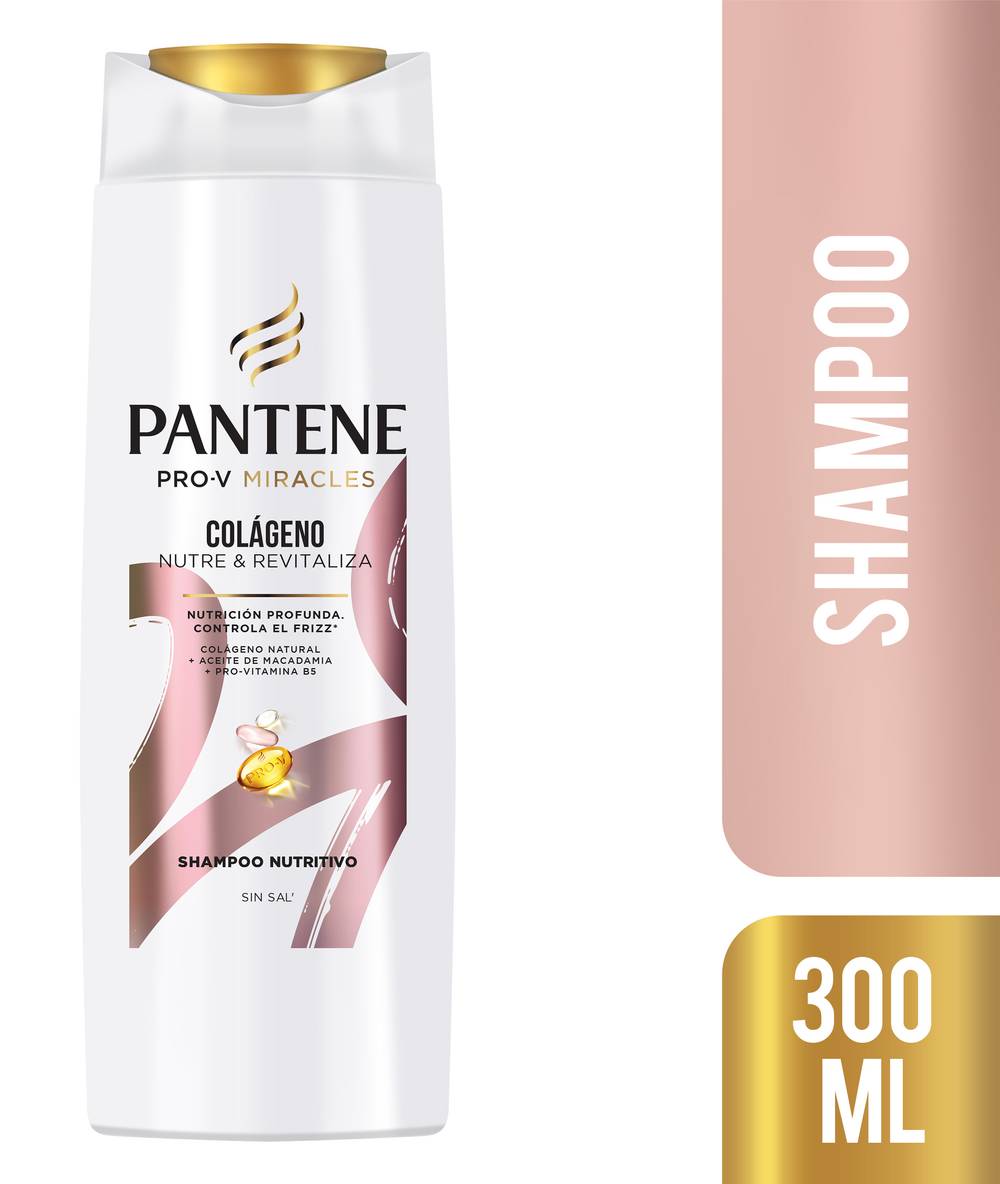 Pantene · Pro-v miracles shampoo con colágeno nutre & revitaliza sin sal (300 ml)