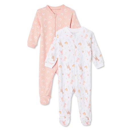George Baby Girls'' Sleeper 2-Pack (Color: Pink, Size: 0-3 Months)