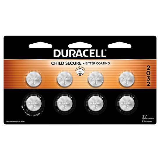 Duracell 2032 3v Lithium Coin Batteries (8 ct)