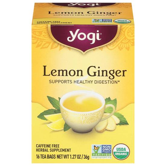 Yogi Caffeine Free Herbal Supplement Tea Bags (1.27 oz) (lemon, ginger)