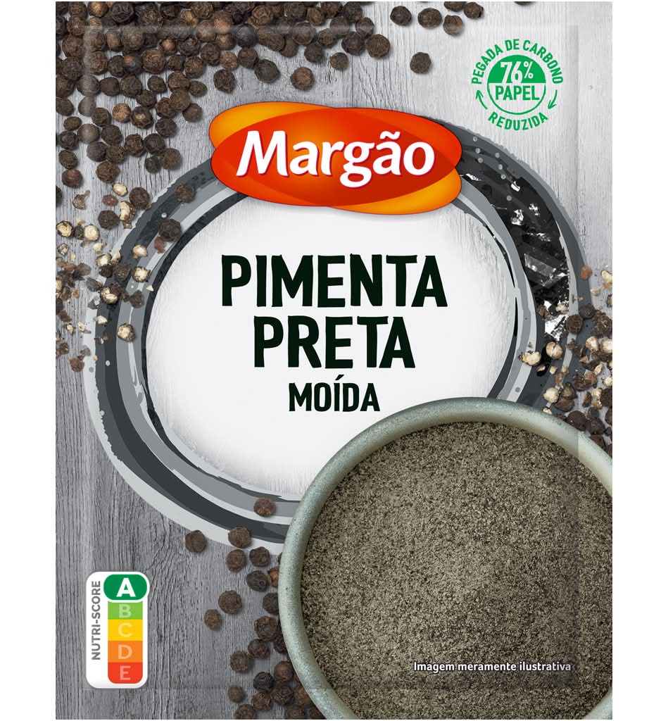 Margão - Pimenta preta moÃda, embalagem de 35g