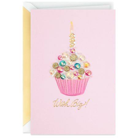 Hallmark Wish Big Cupcake Design Birthday Card, Multicolor